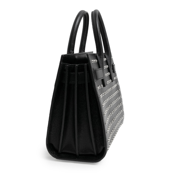 SAINT LAURENT PARIS Nano Studs 2WAY Shoulder Handbag Black - Picture 4 of 10